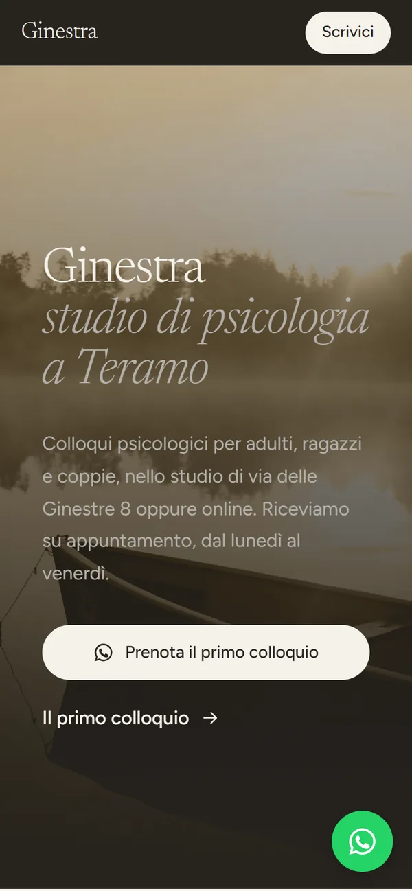 L'esempio di uno studio di psicologia in stile Seppia, visto dal telefono