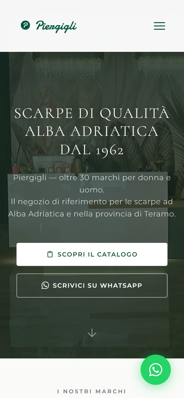 Il sito di Piergigli visto dal telefono